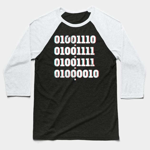 NOOB In Binary Code Baseball T-Shirt by bluerockproducts
